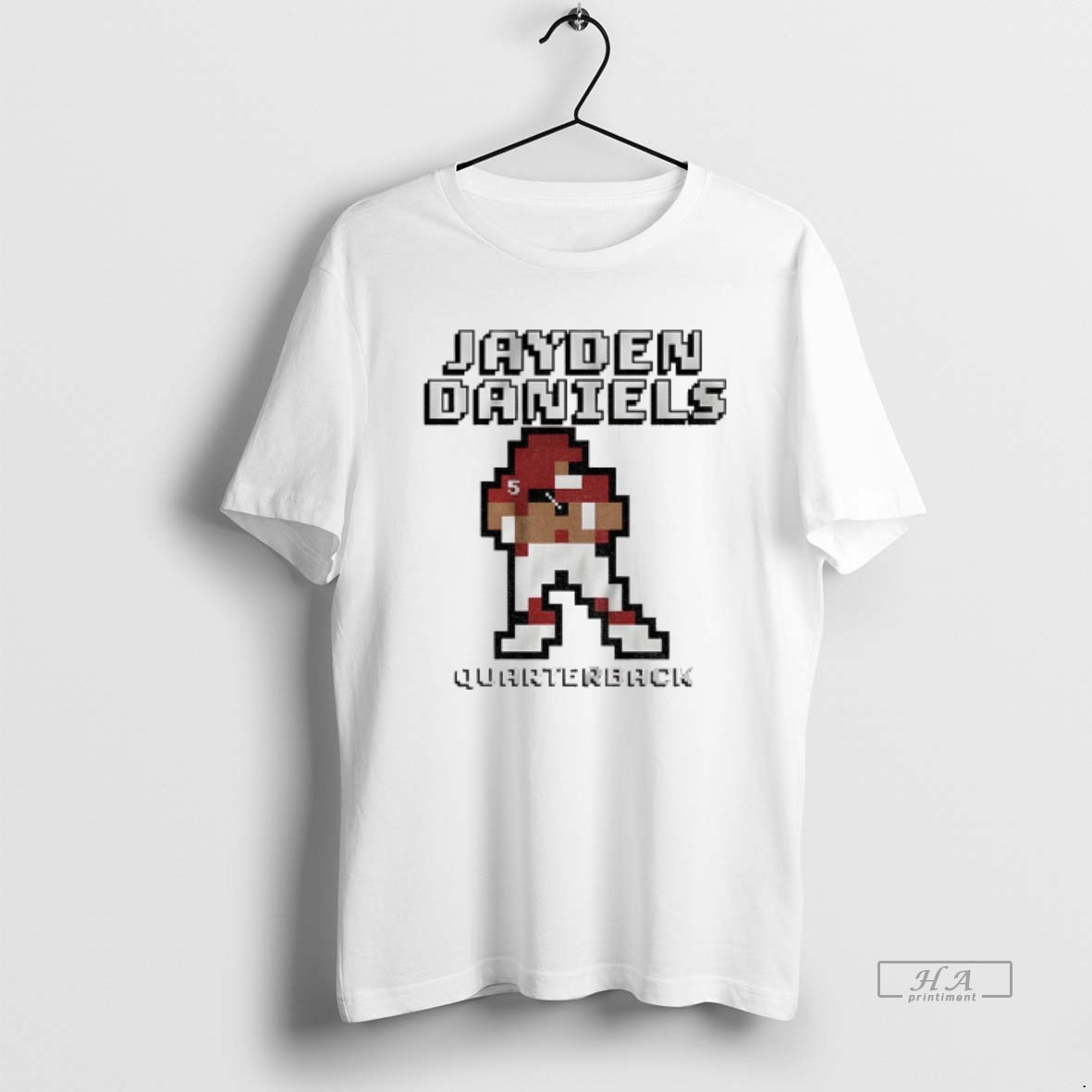 Official Jayden Daniels Quarterback Washington Commanders Nfl Football Retro Baller 8bit Shirt