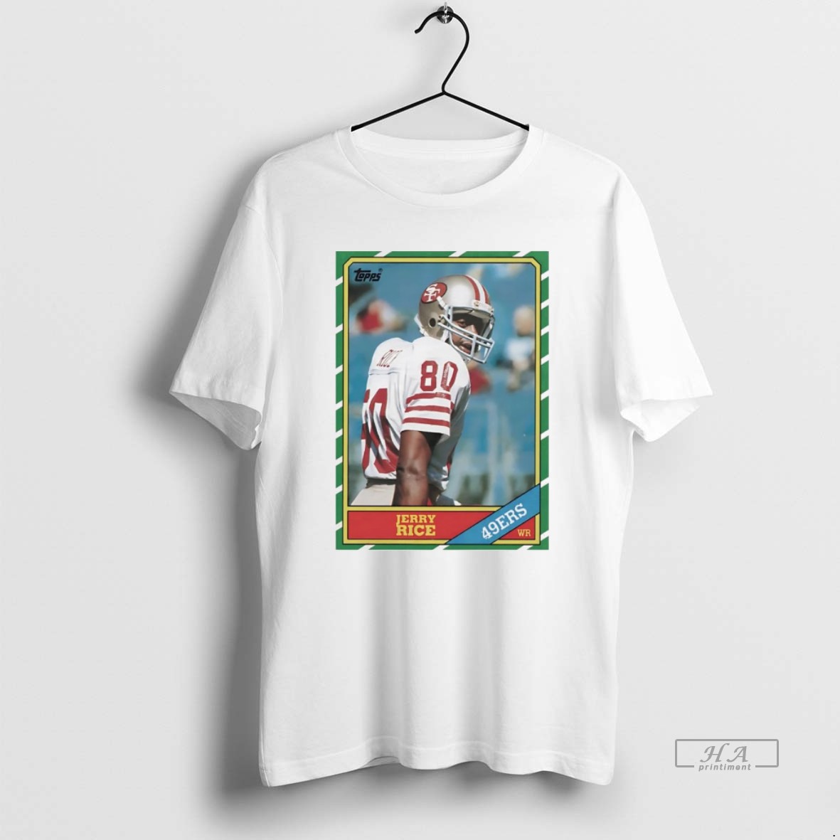 Official Jerry Rice Trading Card San Francisco 49ers T Shirt