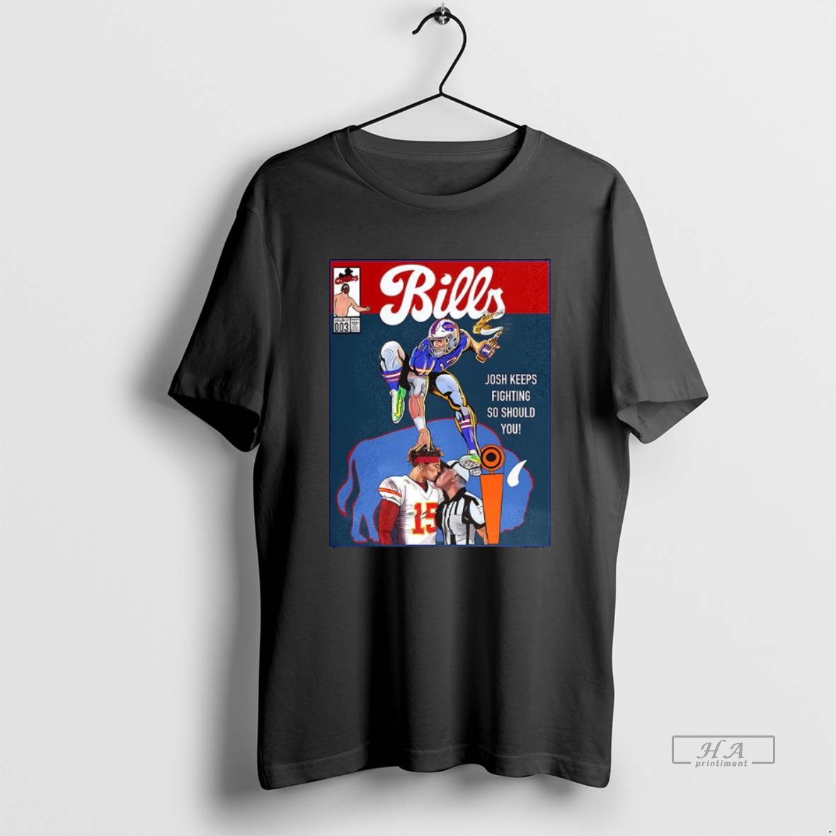 Official Josh Allen Buffalo Bills Football Keeps Fighting So Should You Comic Cover Funny Shirt