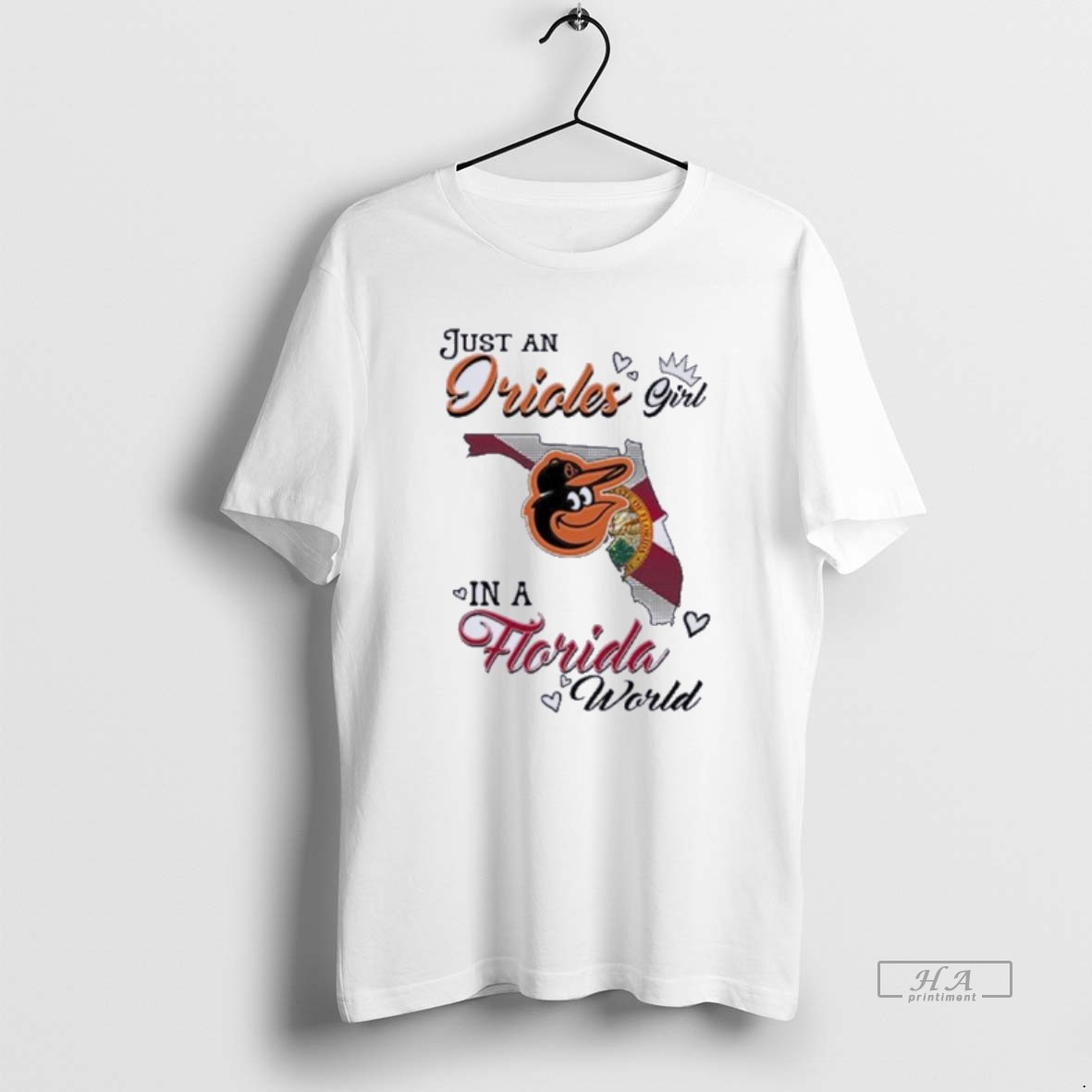 Official Just A Baltimore Orioles Girl In A Florida World Shirt