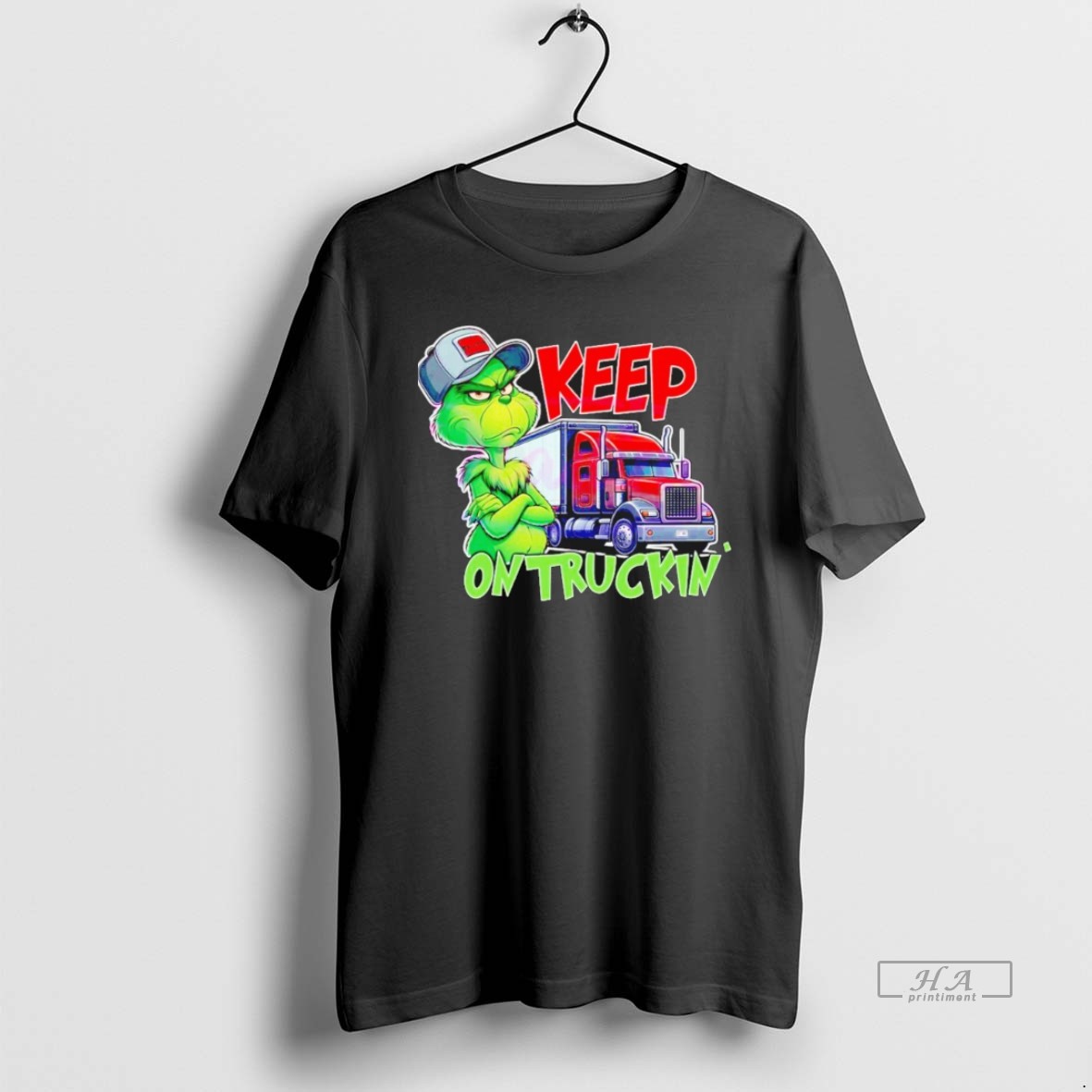 Official Keep On Truckin Christmas Grinch Truck Driver Shirt