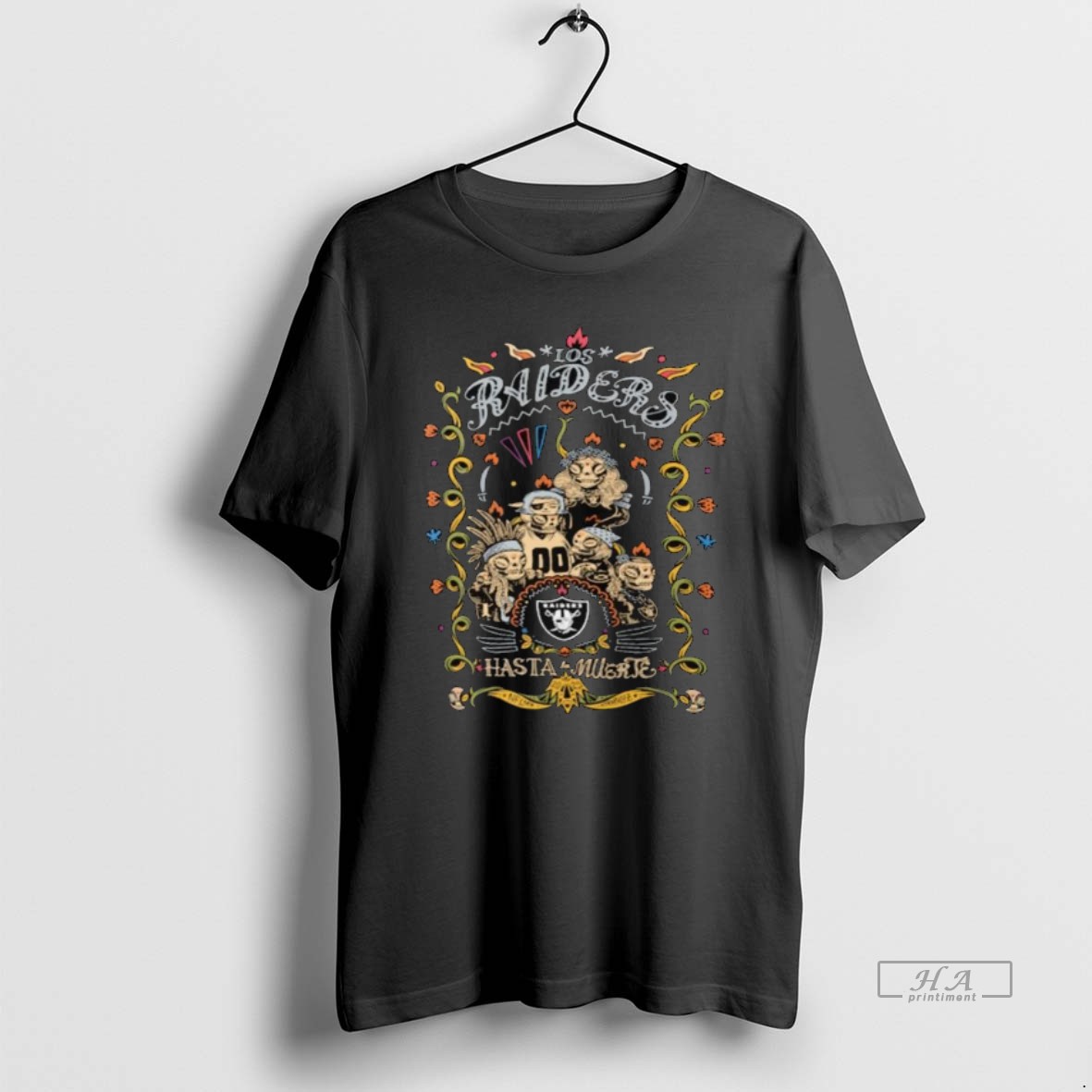 Official Las Vegas Raiders Hasta La Muerte Graphic Long Sleve Shirt