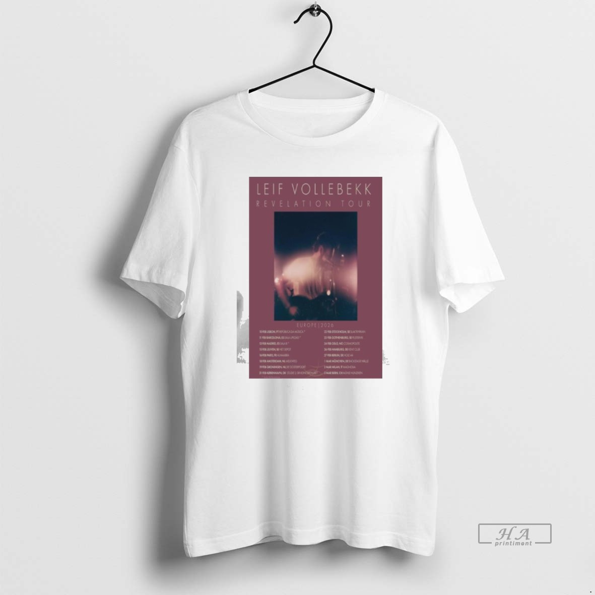 Official Leif Vollebekk Revelation Tour Europe 2026 Shirt