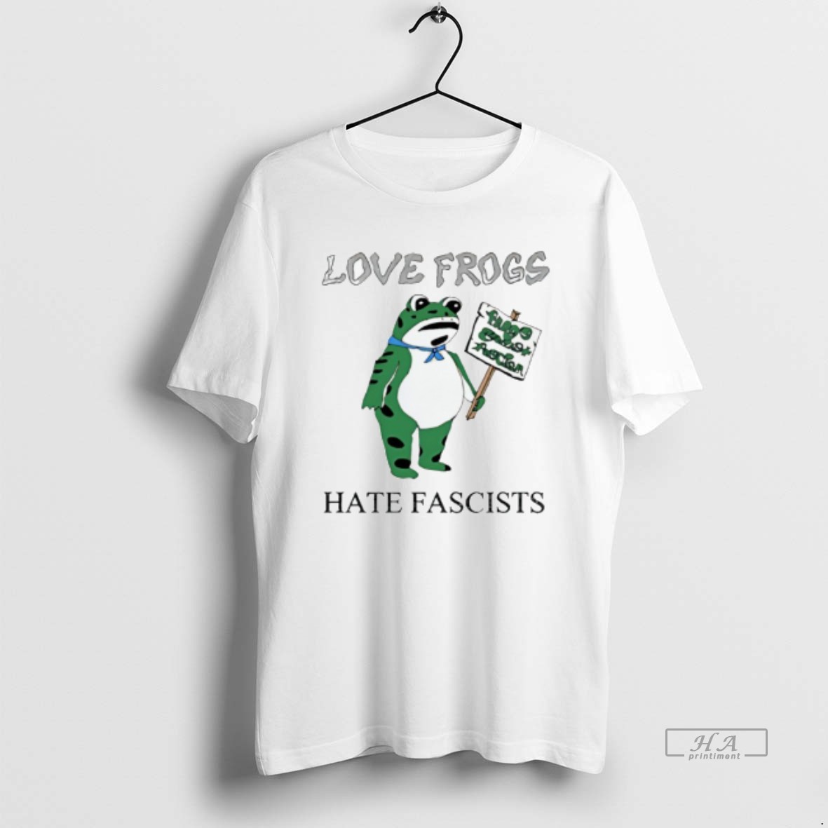 Official Love Frogs Hate Fascists T Shirt