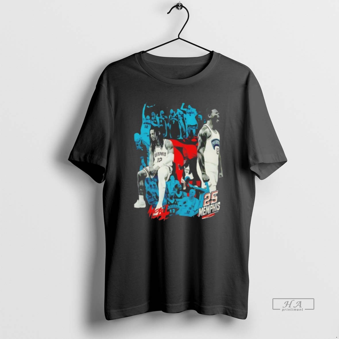 Official Memphis Basketball Player 25 Tribute Sports Collage T Shirt
