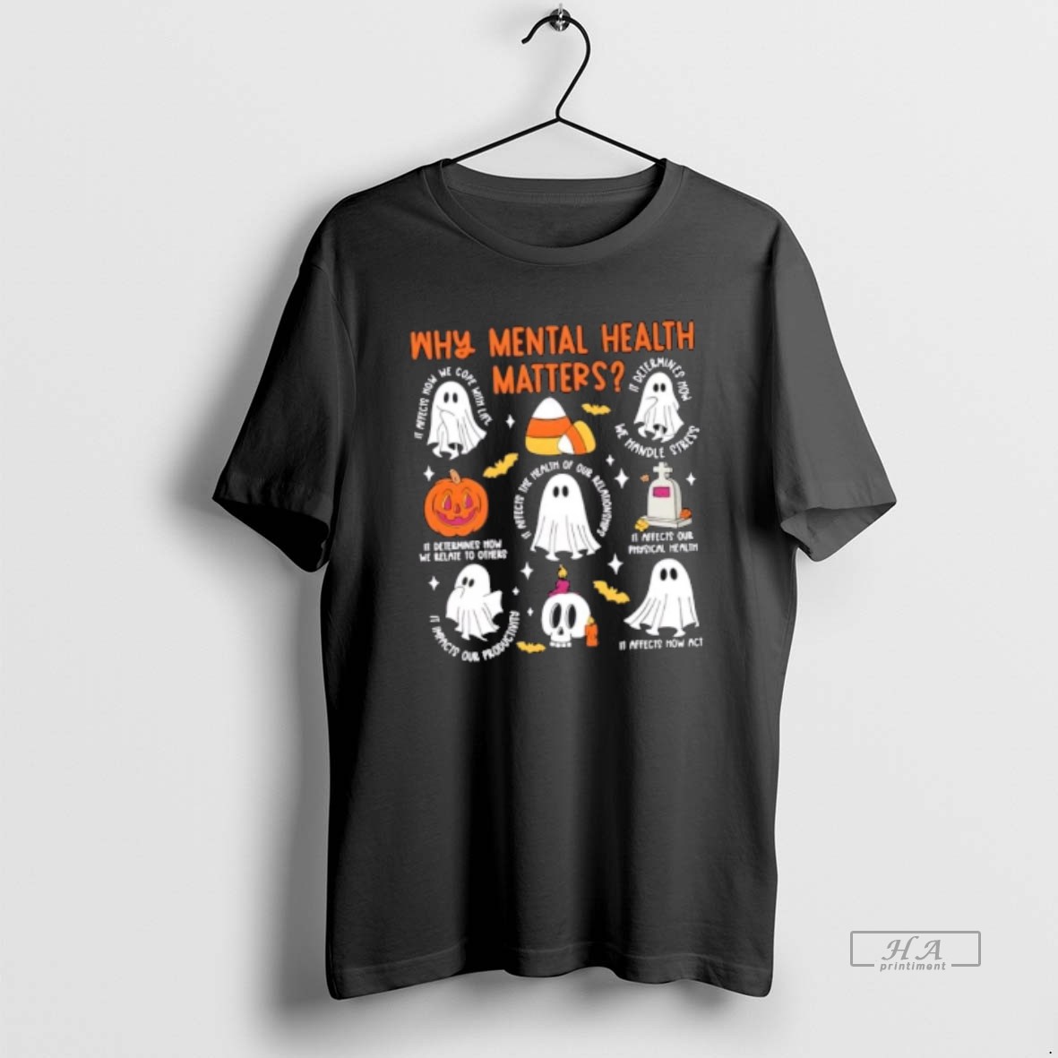 Official Mental Health Ghost Halloween Therapist School Shirt