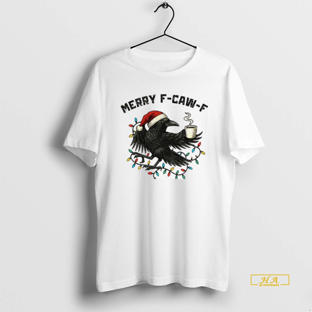 Official Merry F Caw F Funny Crow Christmas Shirt