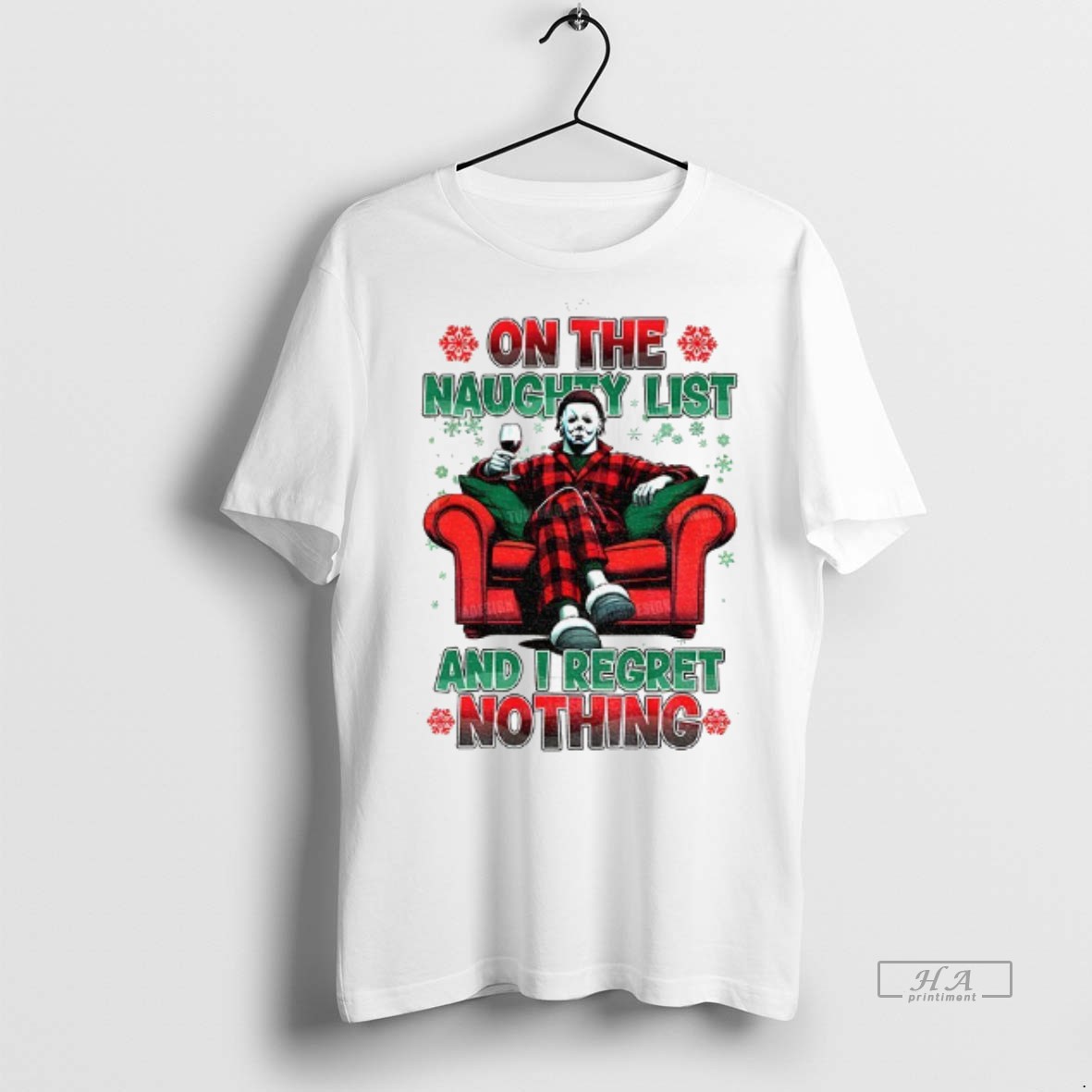 Official Michael Myers On The Naughty List And I Regret Nothing Christmas Shirt Hoodie