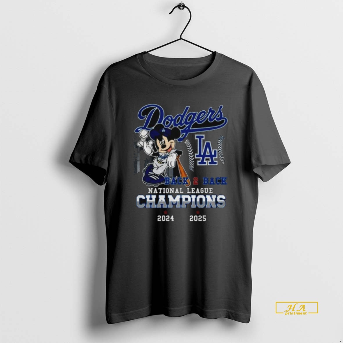 Official Mickey Mouse Los Angeles Dodgers 2024 2025 National League Champions Back 2 Back Shirt