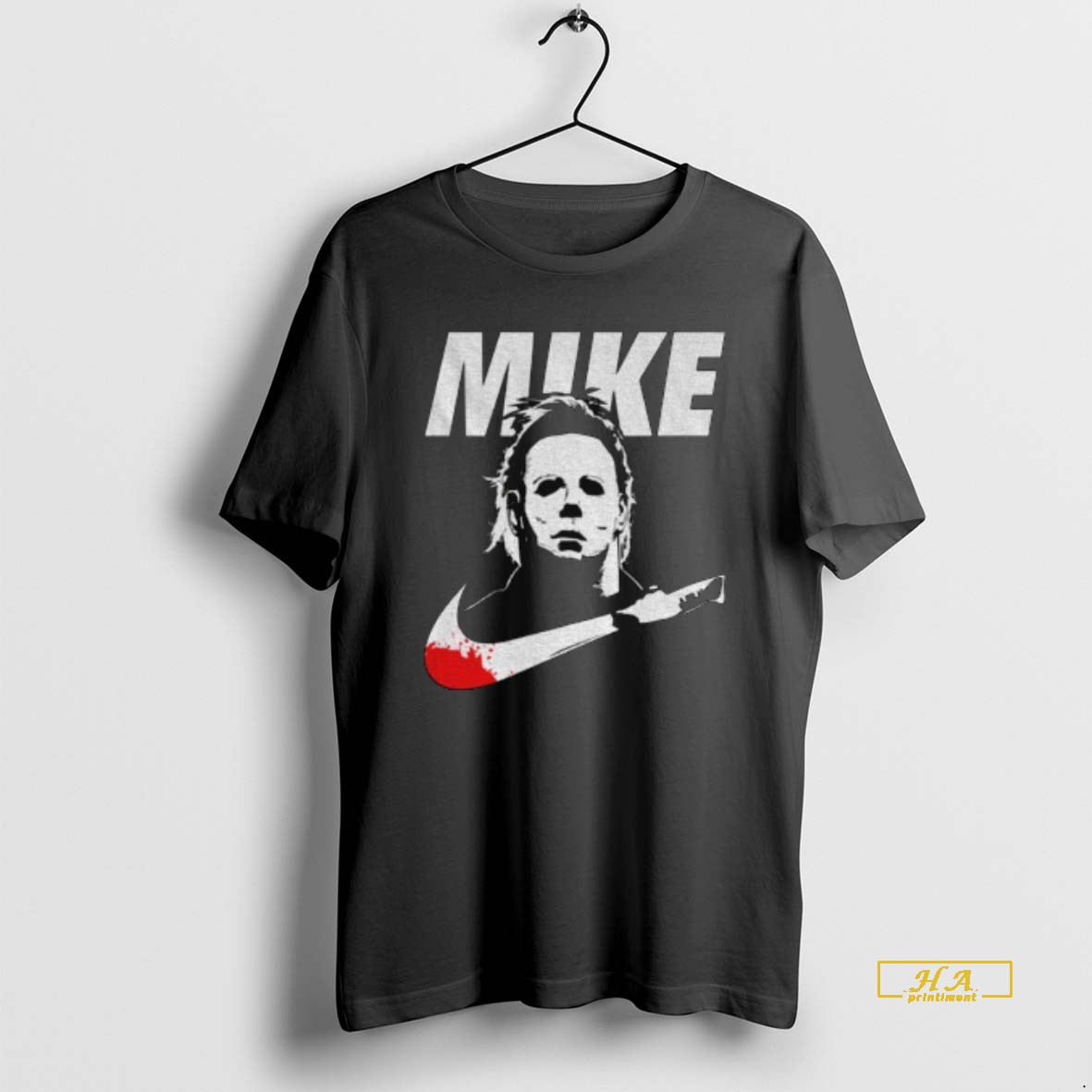 Official Mike Myers Halloween Mike X Nike Bloody Parody Logo Shirt