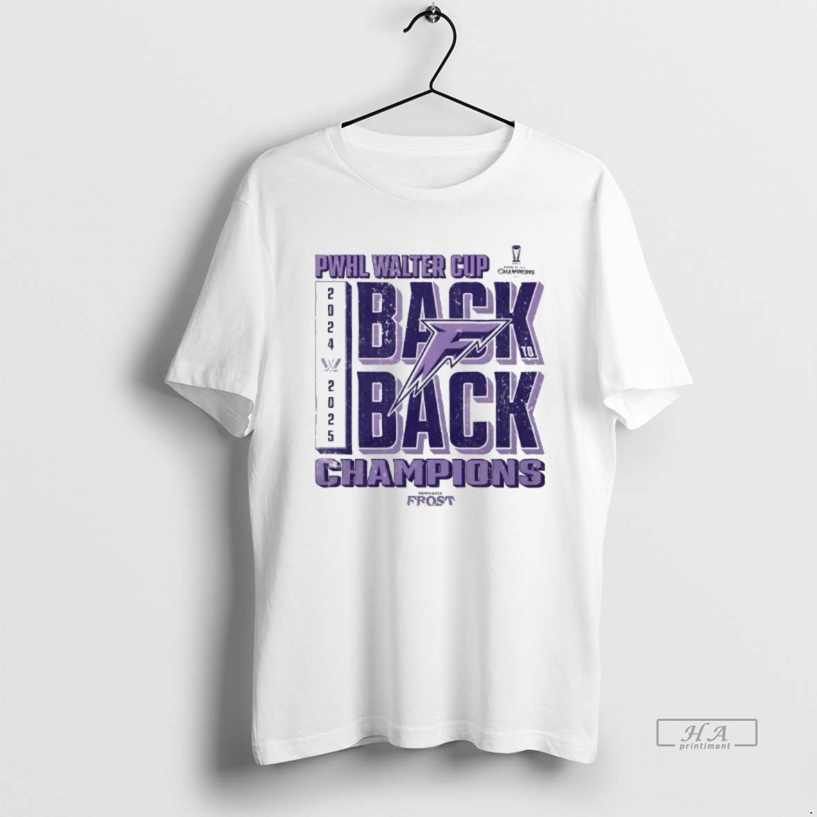 Official Minnesota Frost 2025 Back To Back Pwhl Walter Cup Champions T Shirt