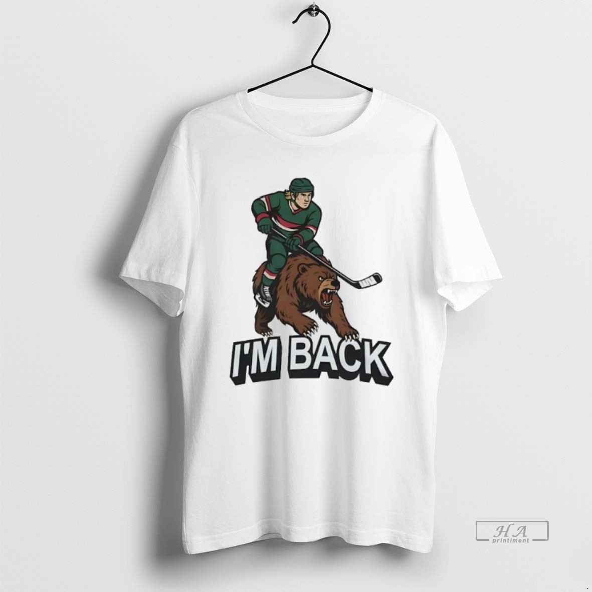 Official Minnesota Wild Hockey Player And Bear Im Back Shirt