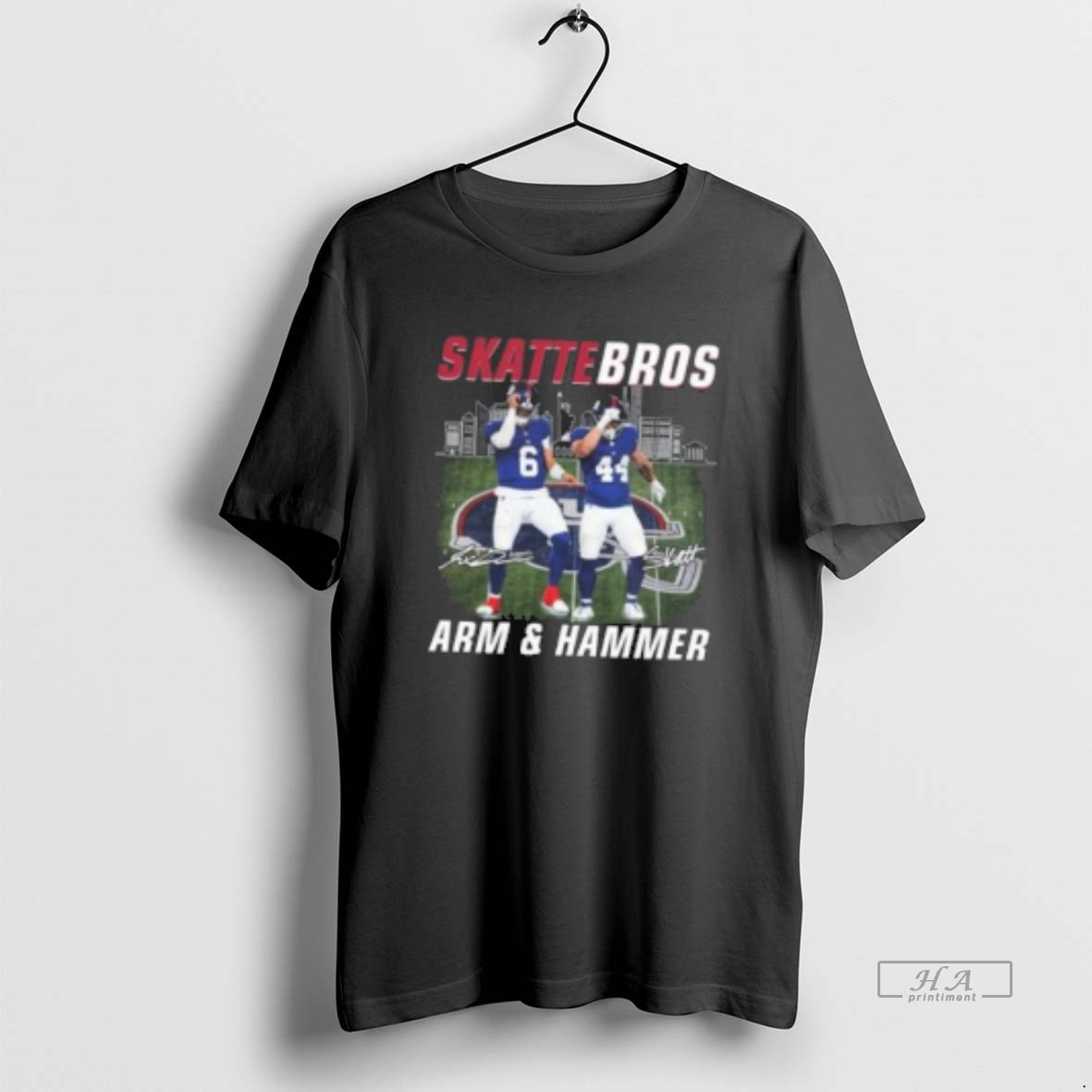 Official New York Giants Jaxson Dart And Cam Skattebo Skettebros Arm Hammer Signatures 2025 T Shirt