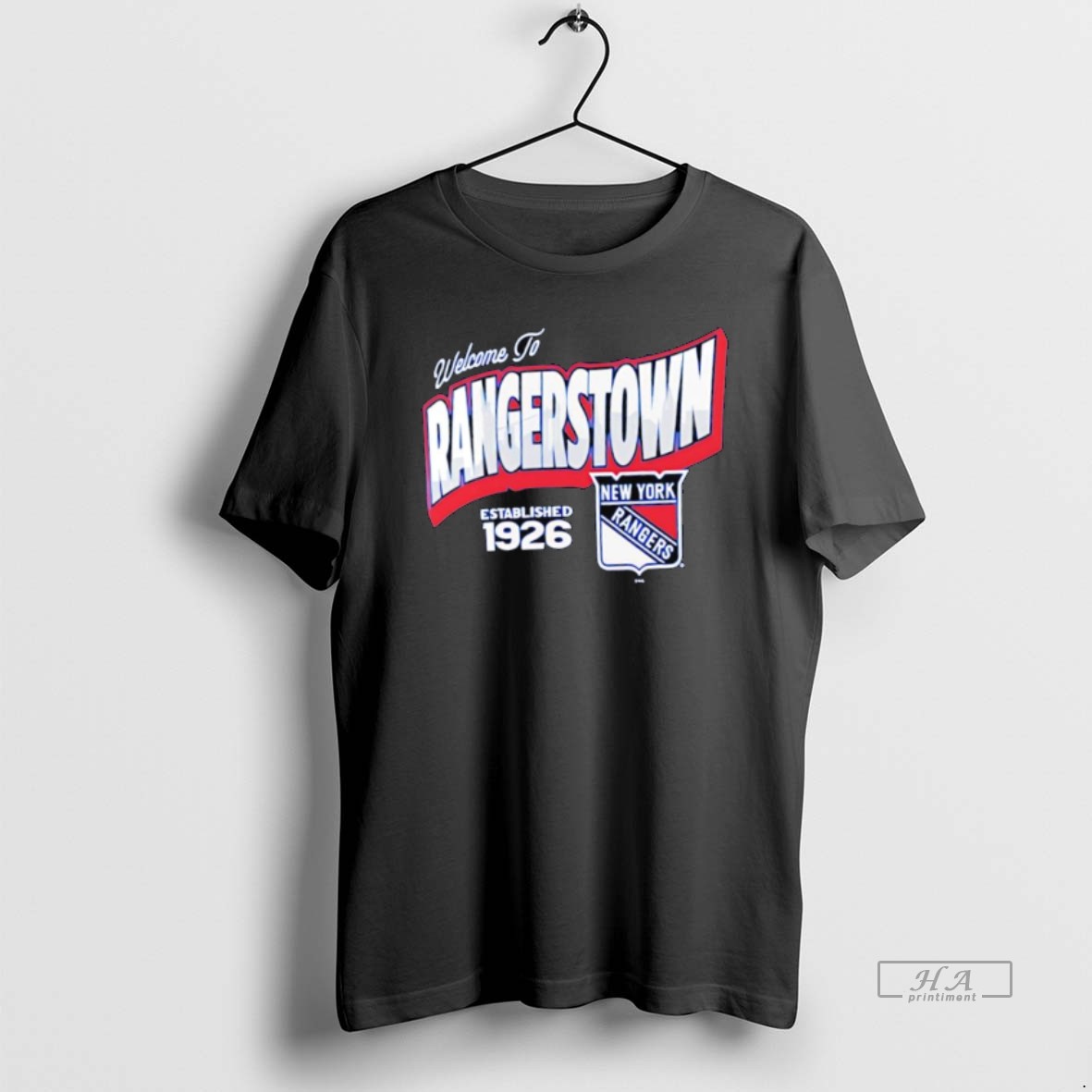 Official New York Rangers Welcome To Rangerstown Established 1926 Logo T Shirt