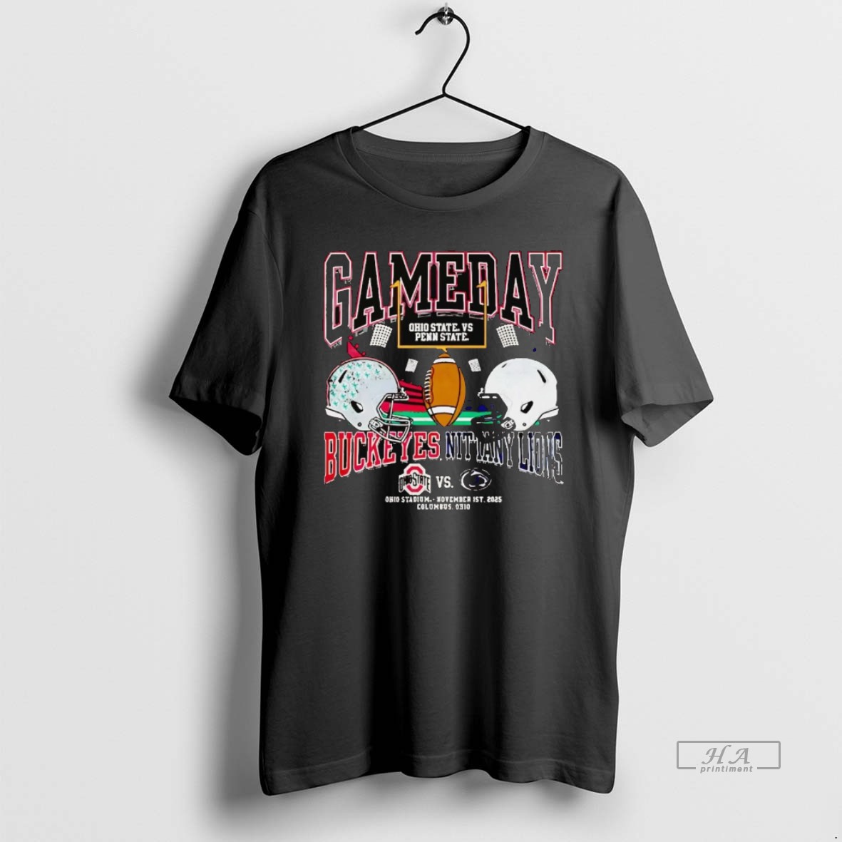 Official Ohio State Buckeyes Vs Penn State Nittany Lions Gameday Helmet T Shirt