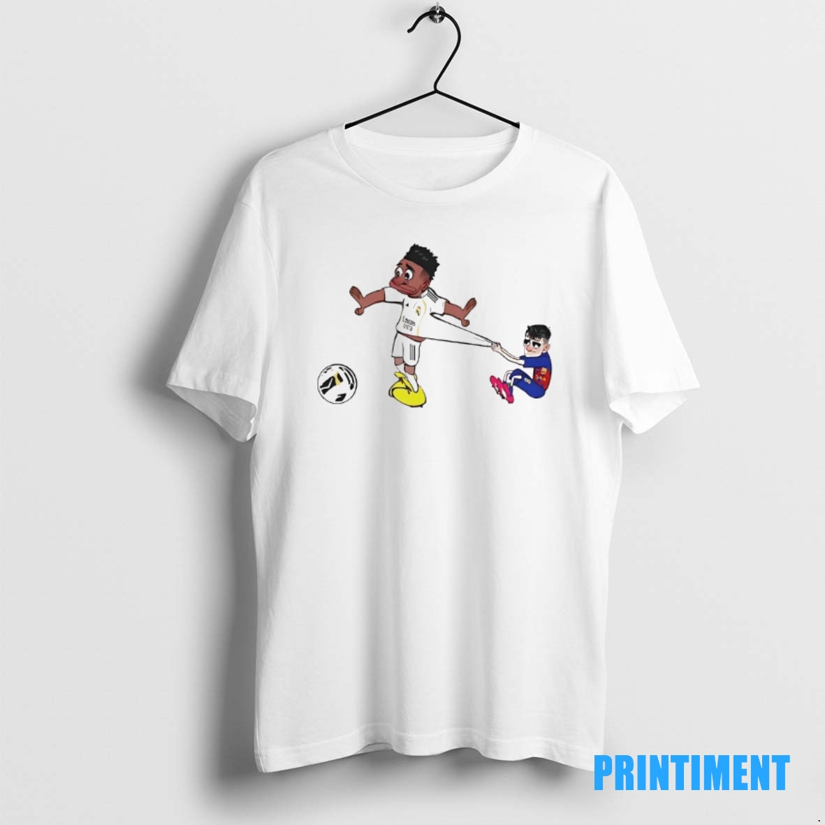 Official Pedri Pulling Vinicius Cartoon Tee Sweater Hoodie