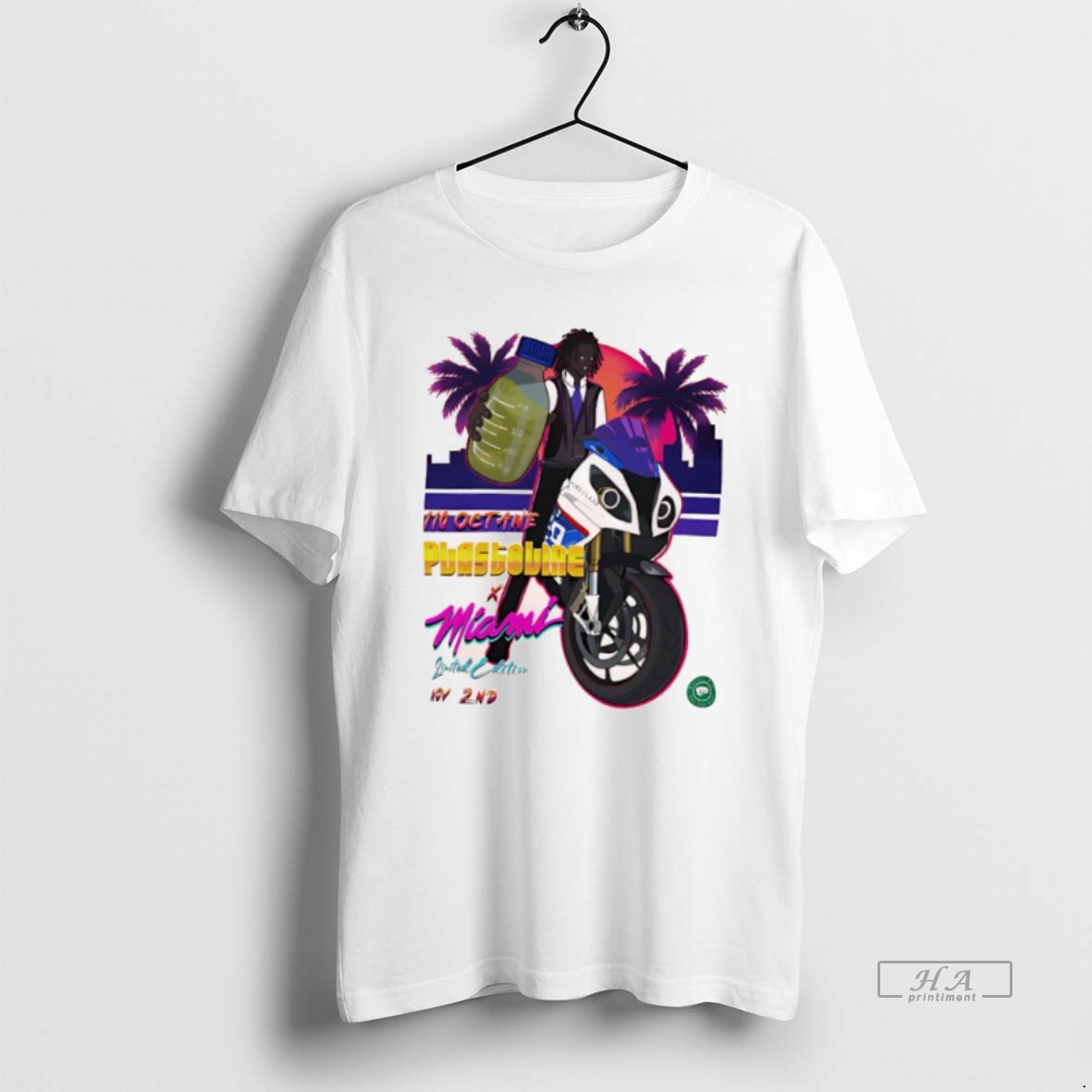 Official Plaskoline X Miami On November 2nd Live Demonstration 110 Octane Motorcycle Shirt