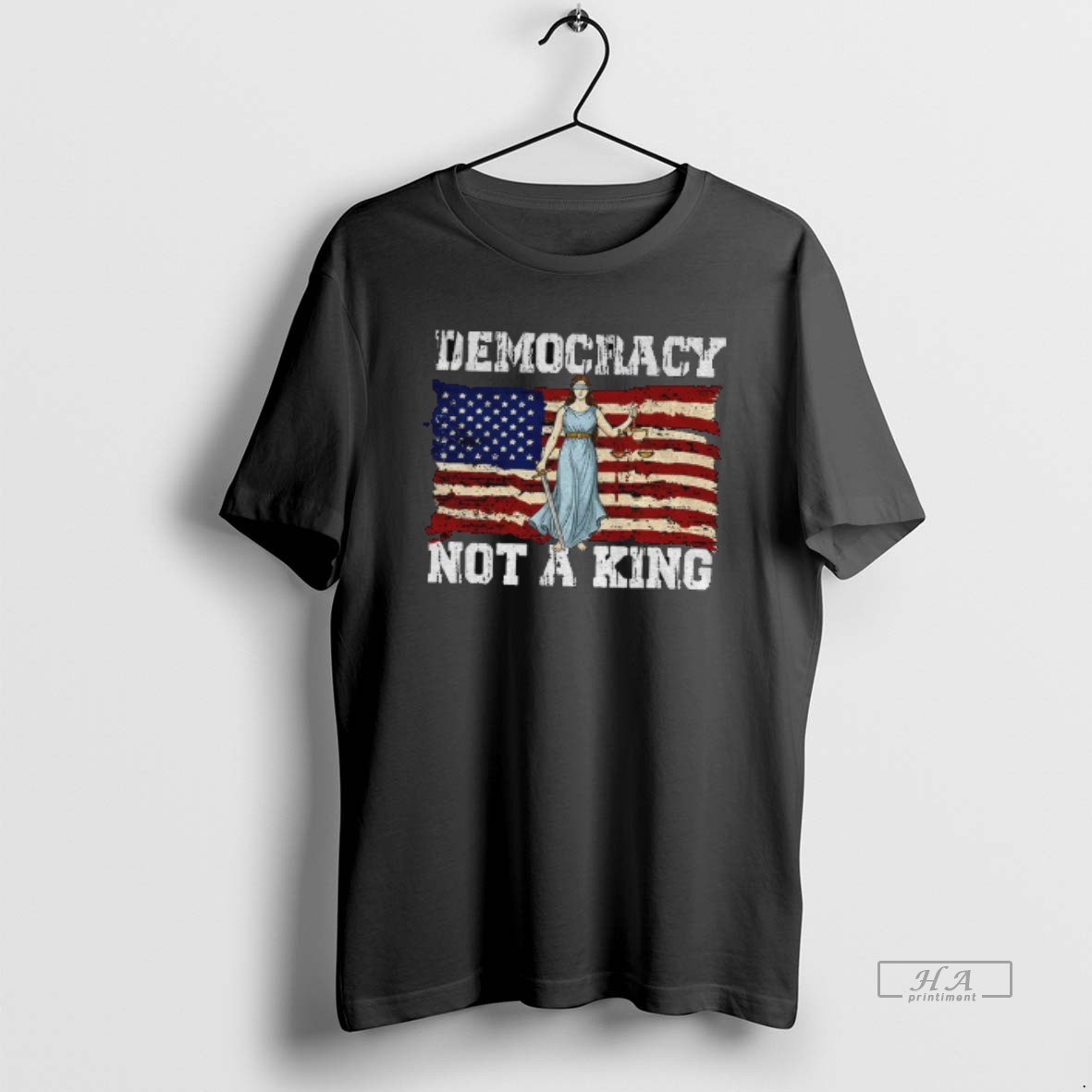 Official Political Democracy Not A King American Flag Shirt