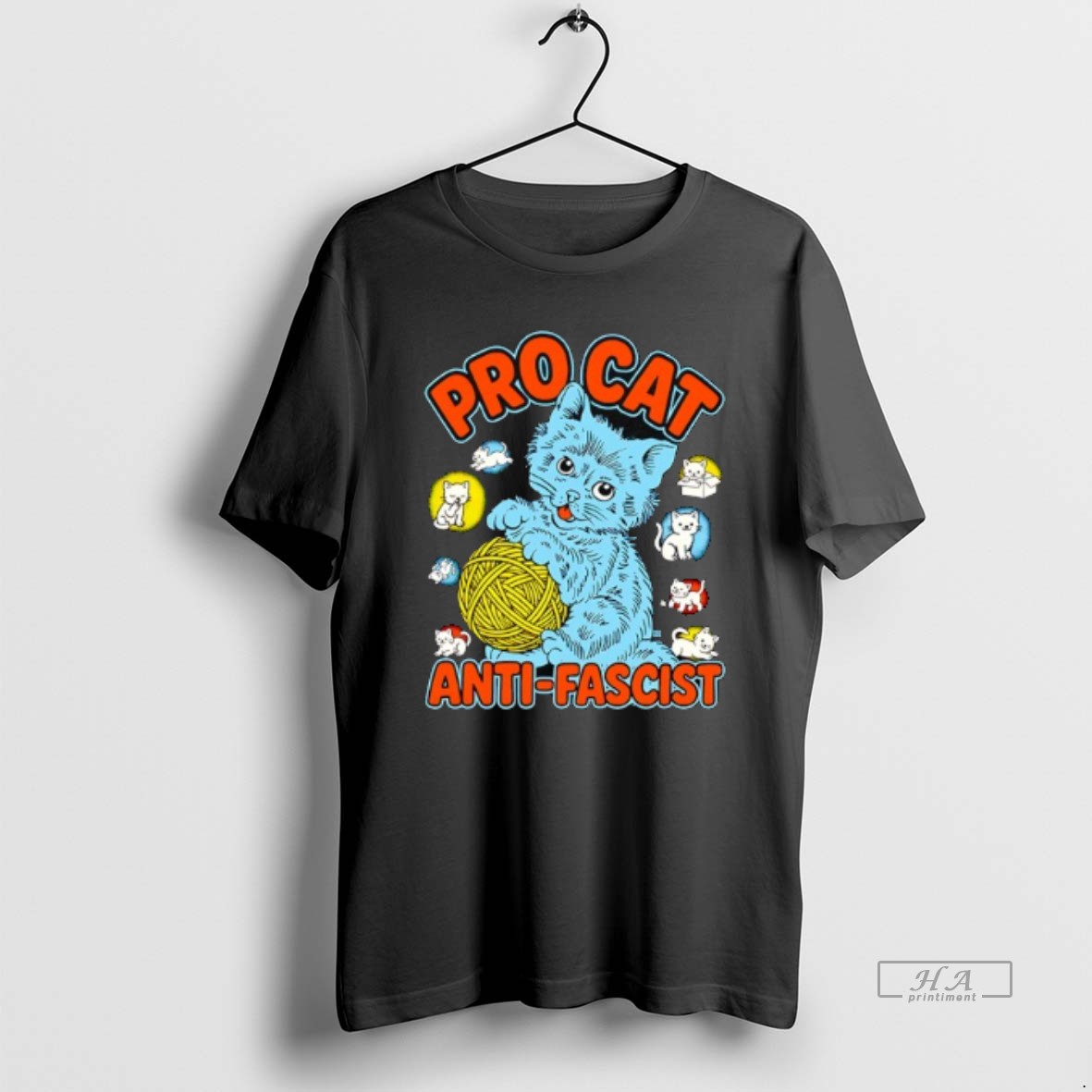 Official Pro Cat Anti Fascist T Shirt