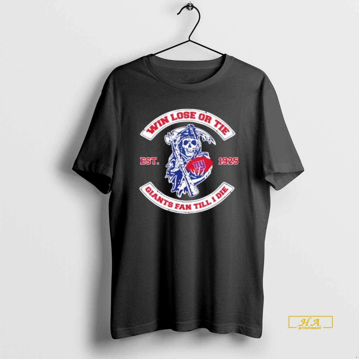 Official Reaper Win Lose Or Tie New York Giants Fan Till I Die Shirt