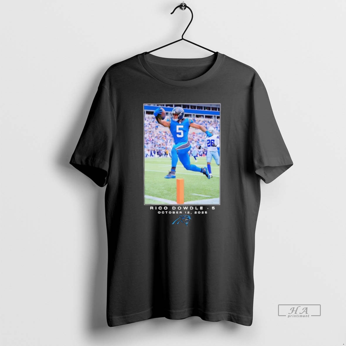 Official Rico Dowdle Nfl Flash Features Week 6 Carolina Panthers T Shirt