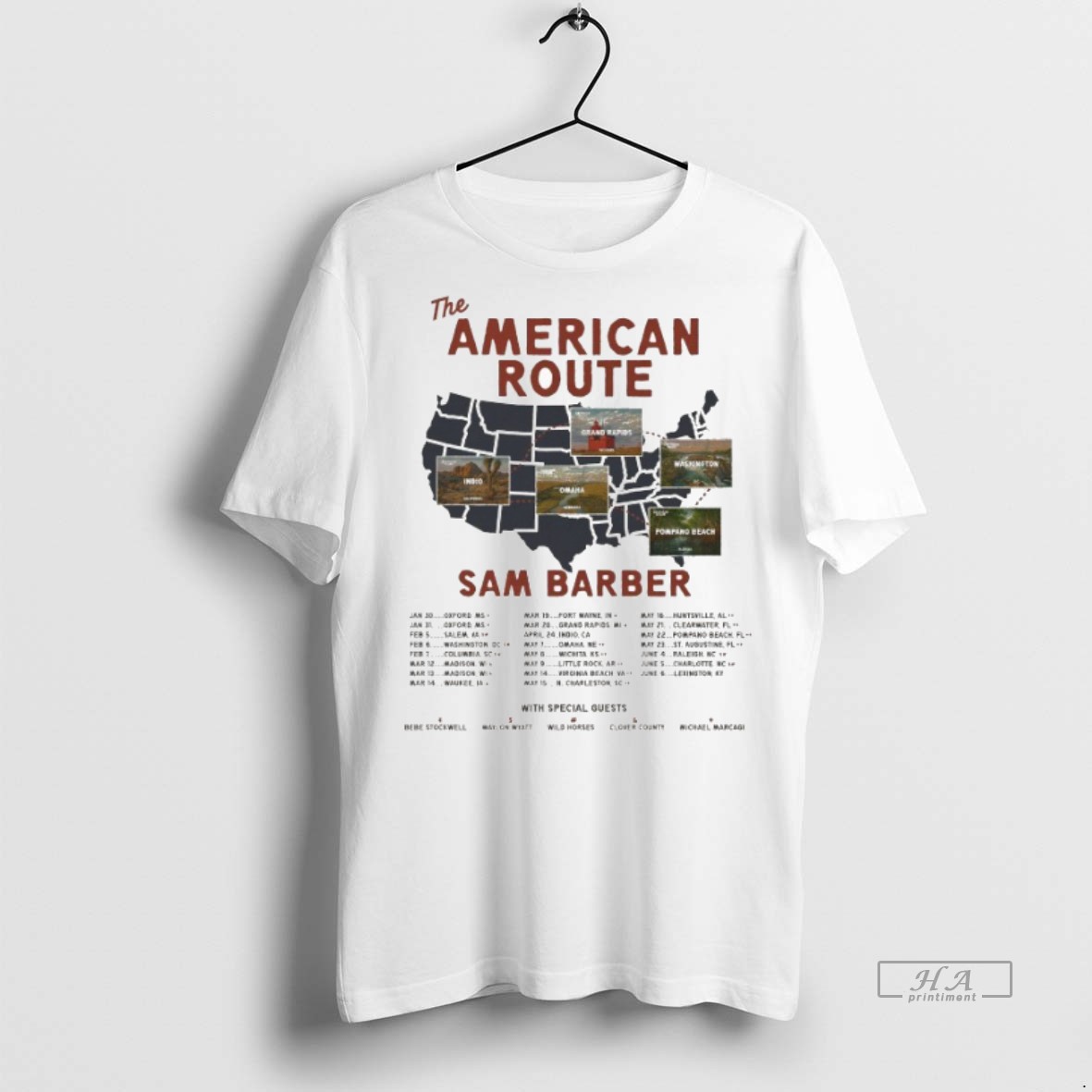 Official Sam Barber The American Route Tour 2026 Dates Shirt Hoodie
