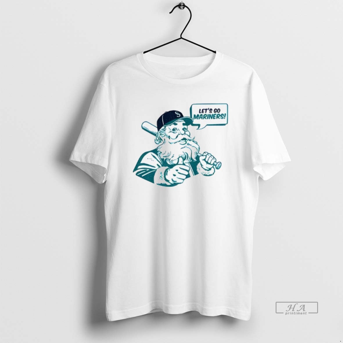 Official Santa Claus Loves Seattle Mariners Lets Go Mariners Mlb Baseball Shirt