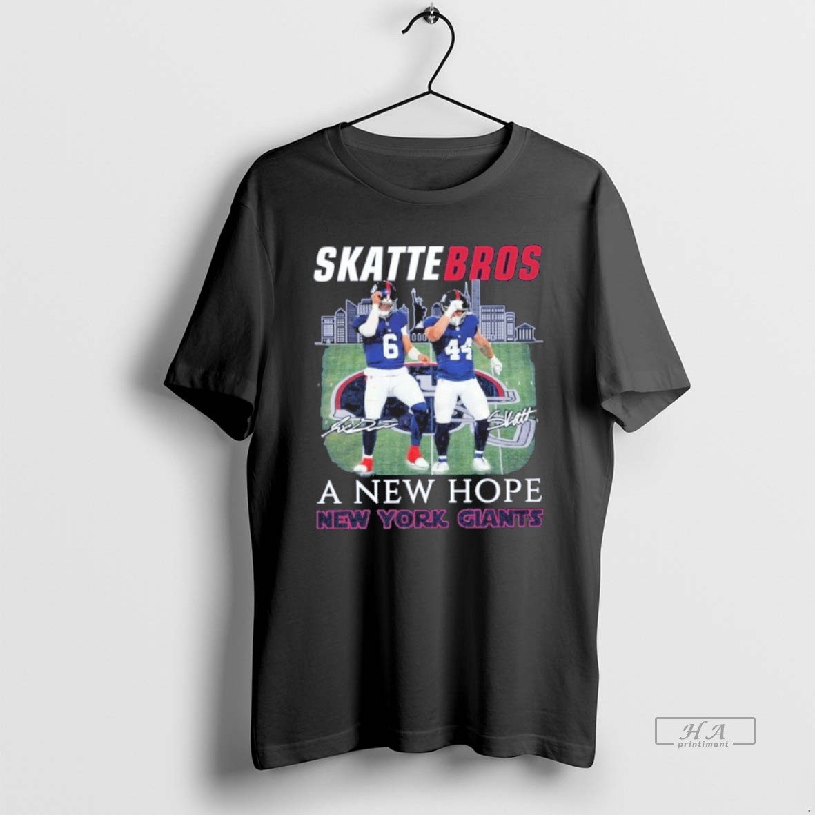Official Skatt Bros A New Hope New York Giants Player Signature Shirt