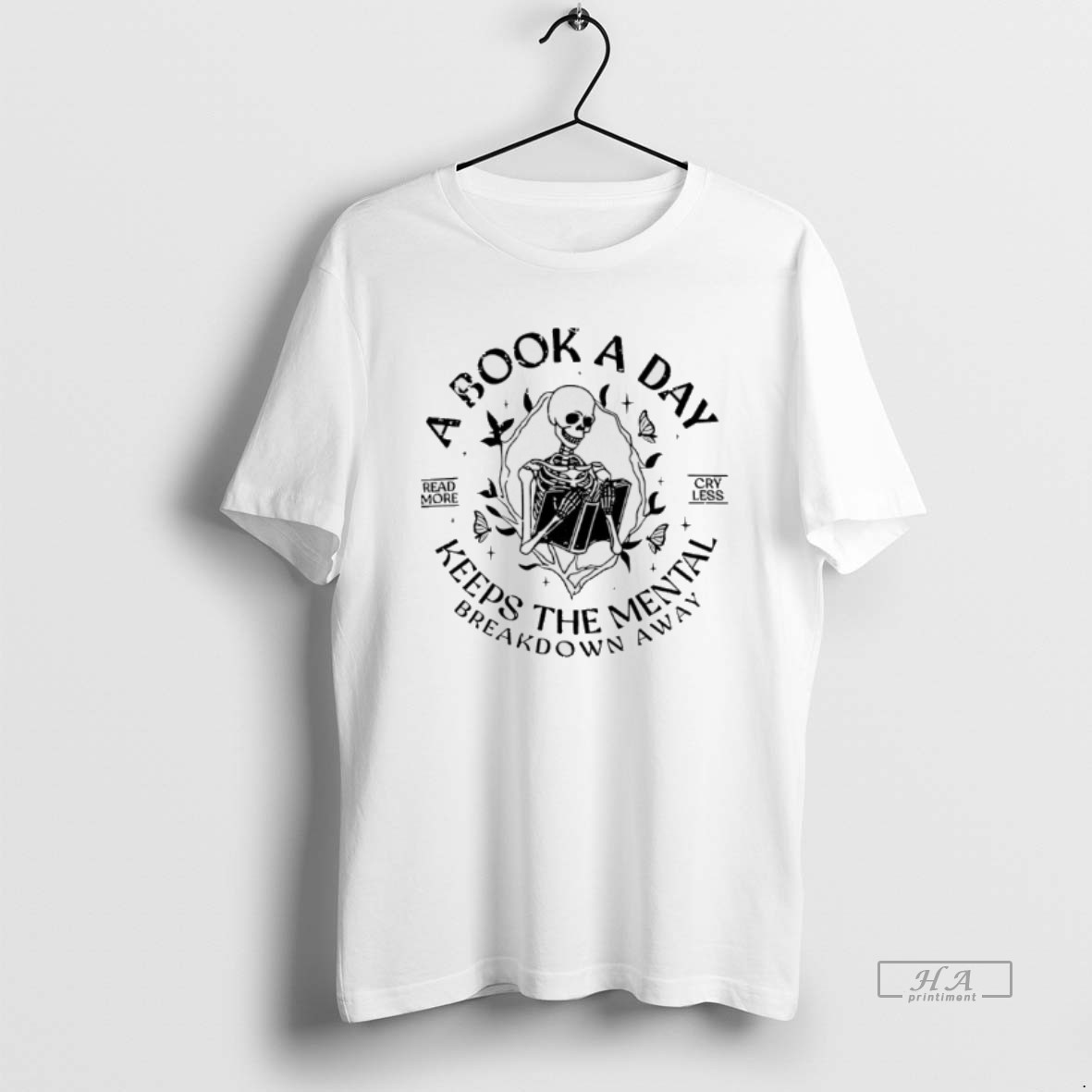 Official Skeleton A Book A Day Keeps The Mental Breakdown Away Shirt