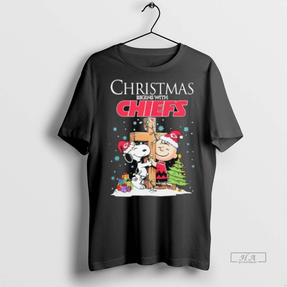Official Snoopy And Charlie Brown Christmas Begins With Kansas City Chiefs Shirt Hoodie