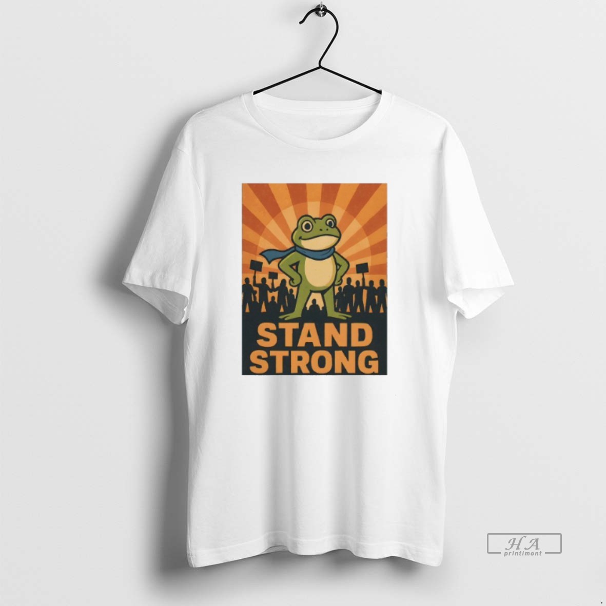 Official Stand Strong Portland Frog Graphic Mens White Tee T Shirt