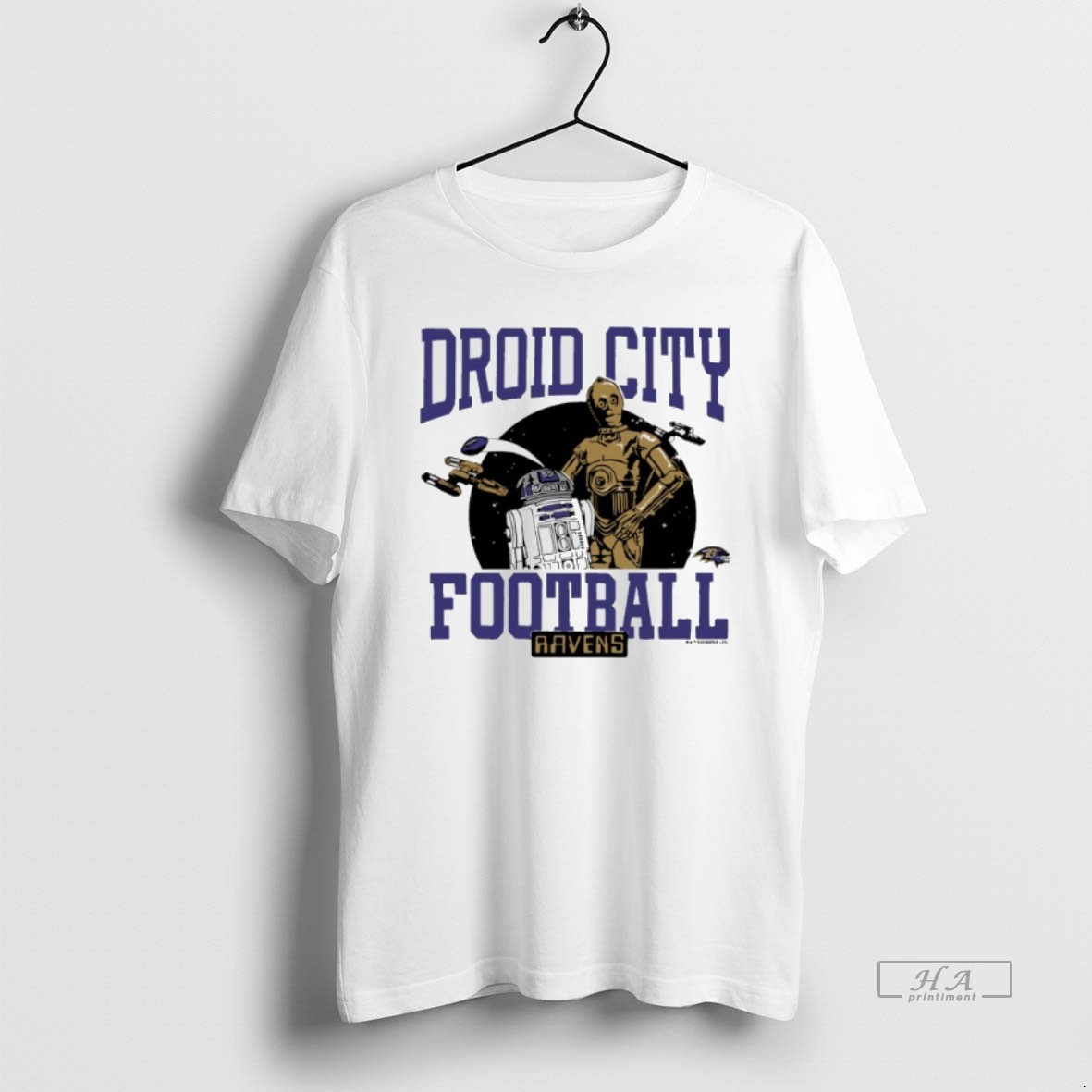 Official Star Wars Light Side X Baltimore Ravens Droid City Shirt