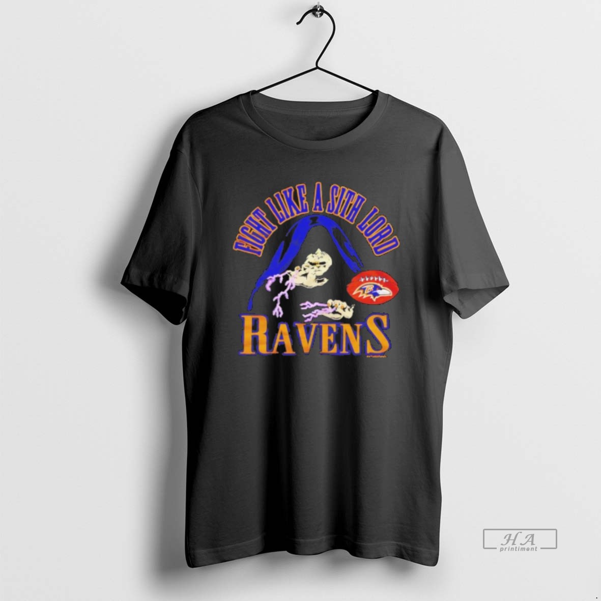 Official Star Wars X Baltimore Ravens Dark Side Fight Like A Sith Lord T Shirt