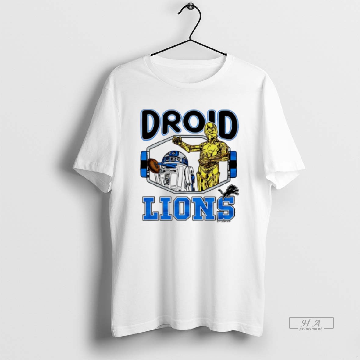 Official Star Wars X Detroit Lions Droid Lions Light Side Shirt 2
