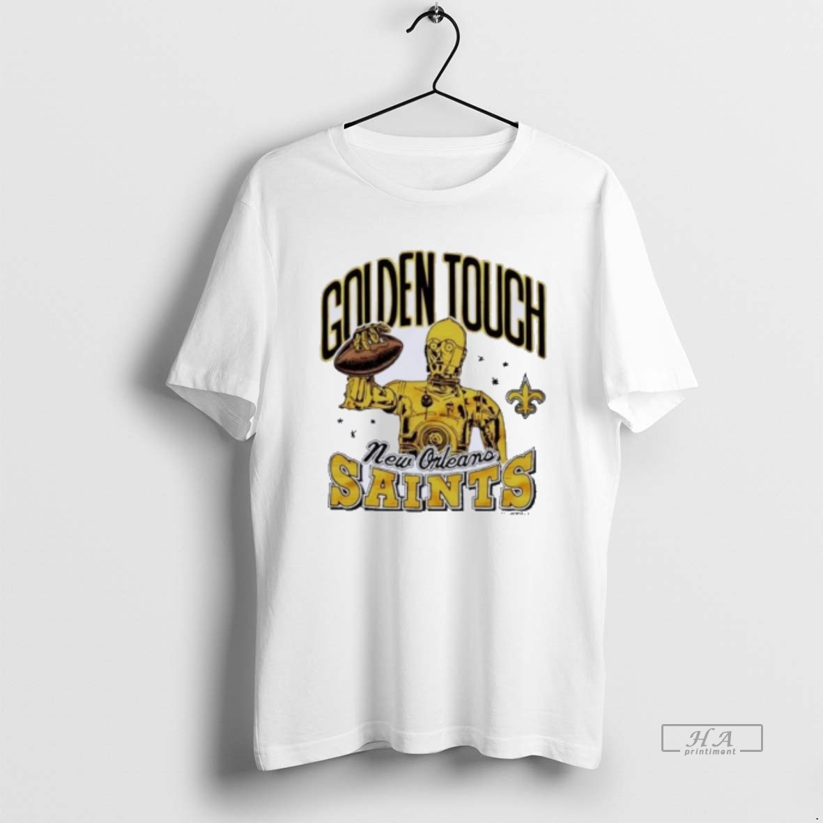 Official Star Wars X New Orleans Saints Light Side Golden Touch T Shirt