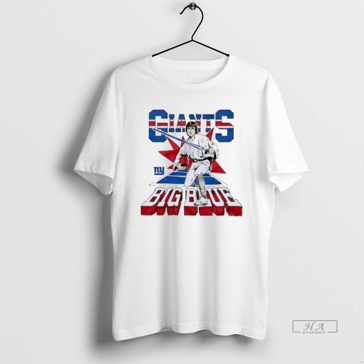 Official Star Wars X New York Giants Light Side Big Blue T Shirt