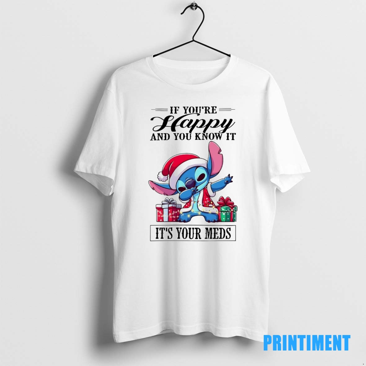Official Stitch If Youre Happy And You Know It Its Your Meds Christmas Tee Sweater Hoodie