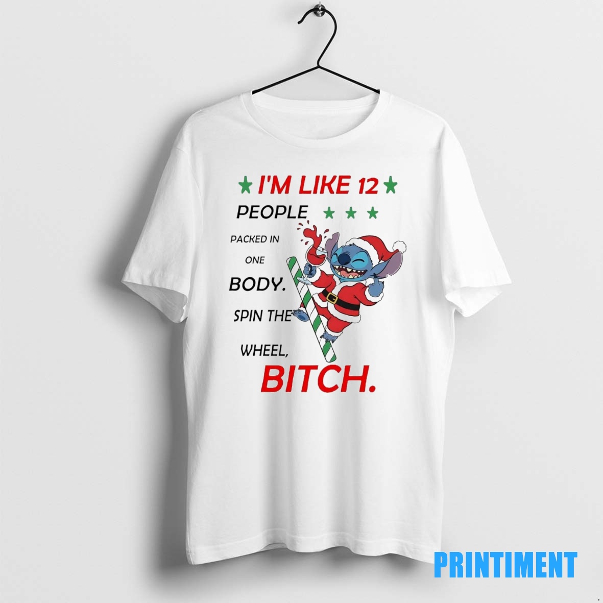 Official Stitch Middle Finger Im Like 12 Spin The Wheel Bitch Christmas Tee Sweater Hoodie
