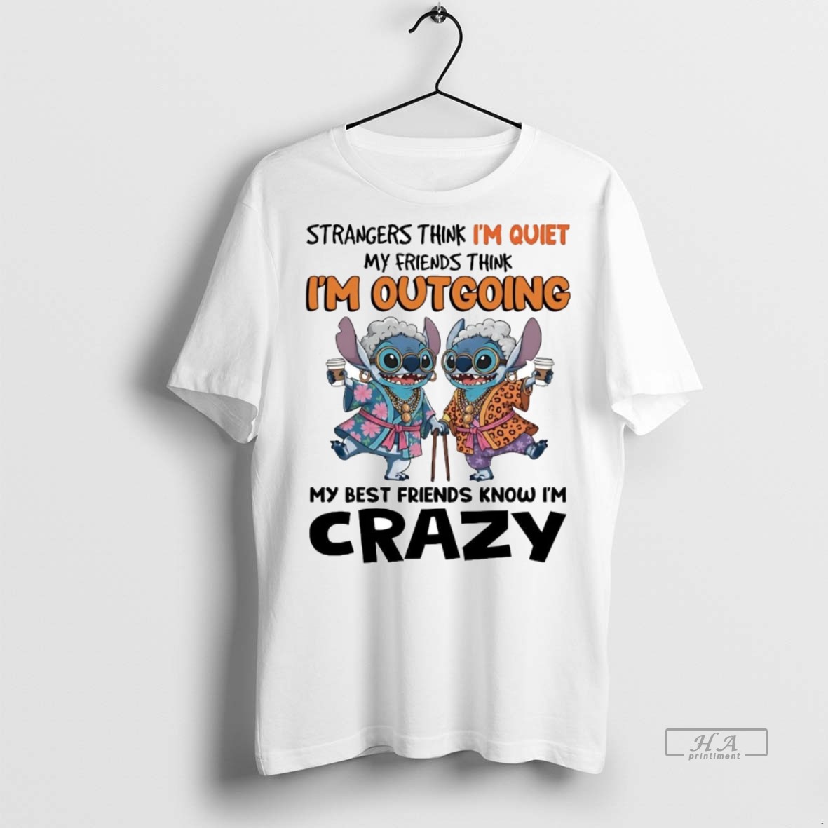 Official Stitch Strangers Think Im Quiet My Friends Think Shirt Hoodie