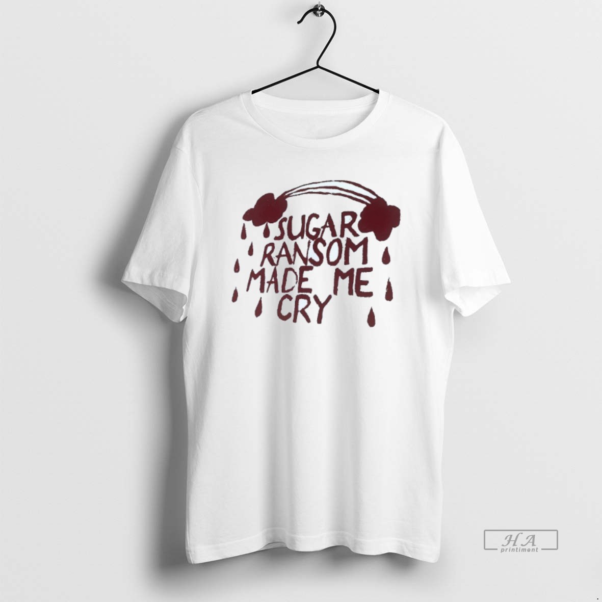 Official Sugar Ransom Made Me Cry Mens White Tee T Shirt