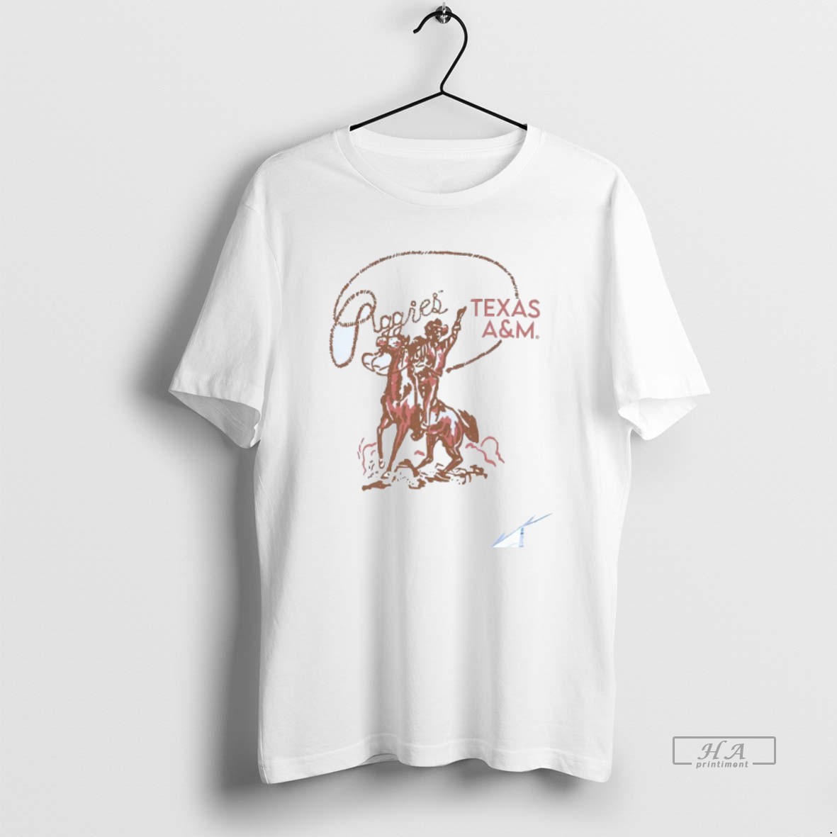 Official Texas Am Aggies Western Cowboy Mens White Tee T Shirt
