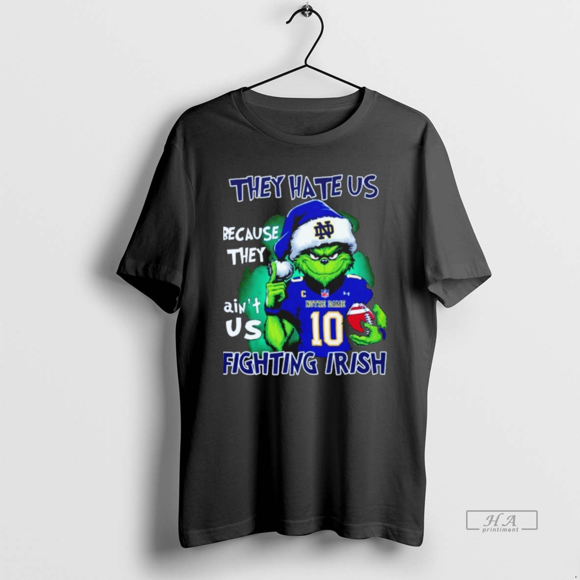Official The Grinch They Hate Us Because They Aint Us Fighting Irish Shirt