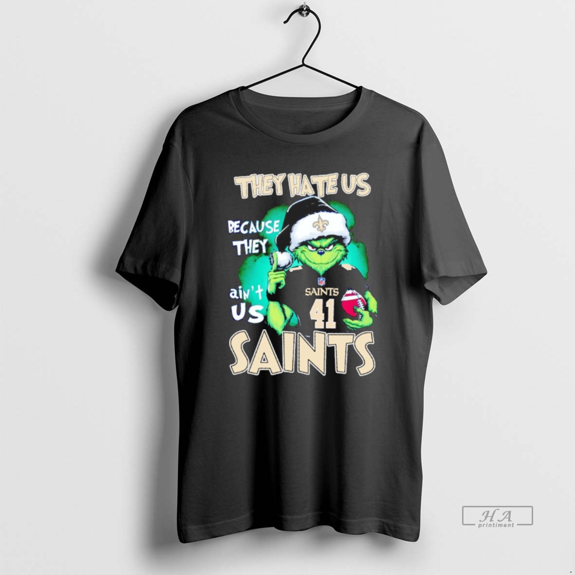 Official The Grinch They Hate Us Because They Aint Us New Orleans Saints Shirt