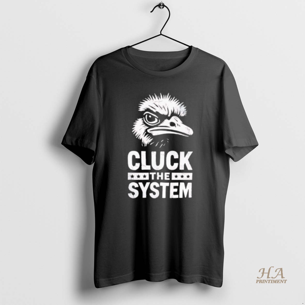 Official The Ostrich Cluck The System Retro T Shirt