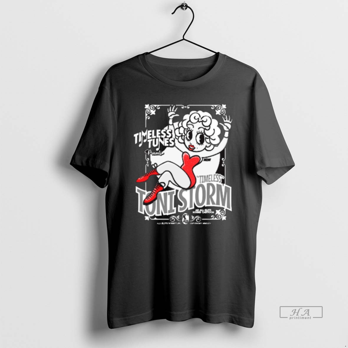 Official Toni Storm Timeless Tunes An All Elite Sound Cartoon Aew 2025 Fanart Shirt