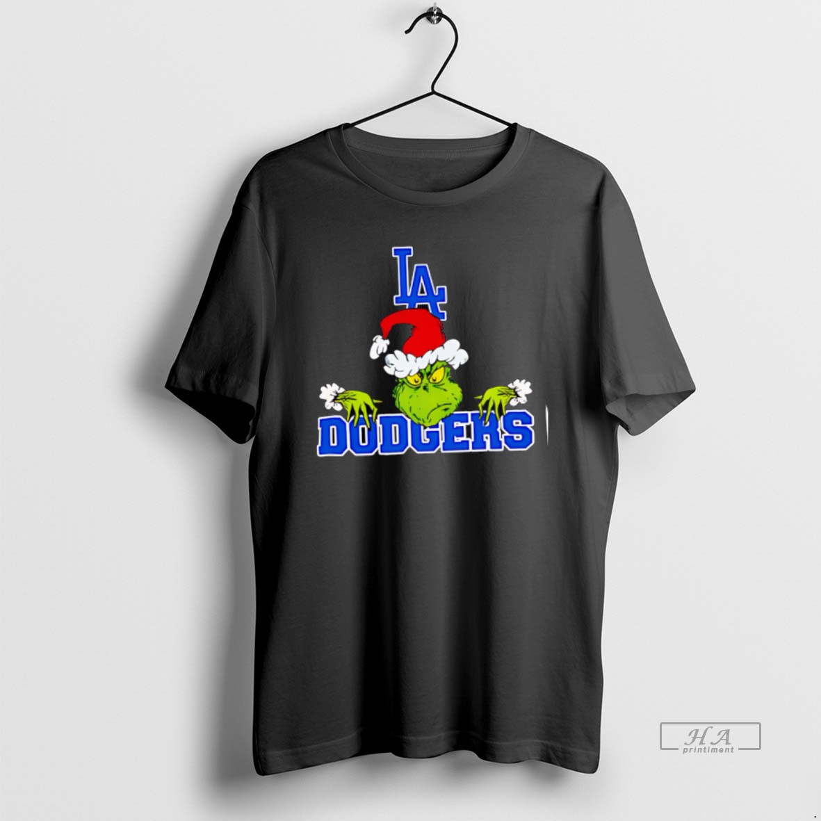 Official Top Los Angeles Dodgers Logo Baseball Grinch Christmas T Shirt
