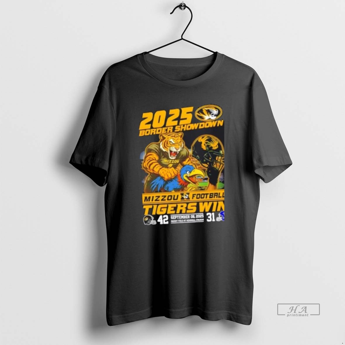 Official Trendy 2025 Border Showdown Mizzou Tigers Win The Border Showdown Tee Shirt