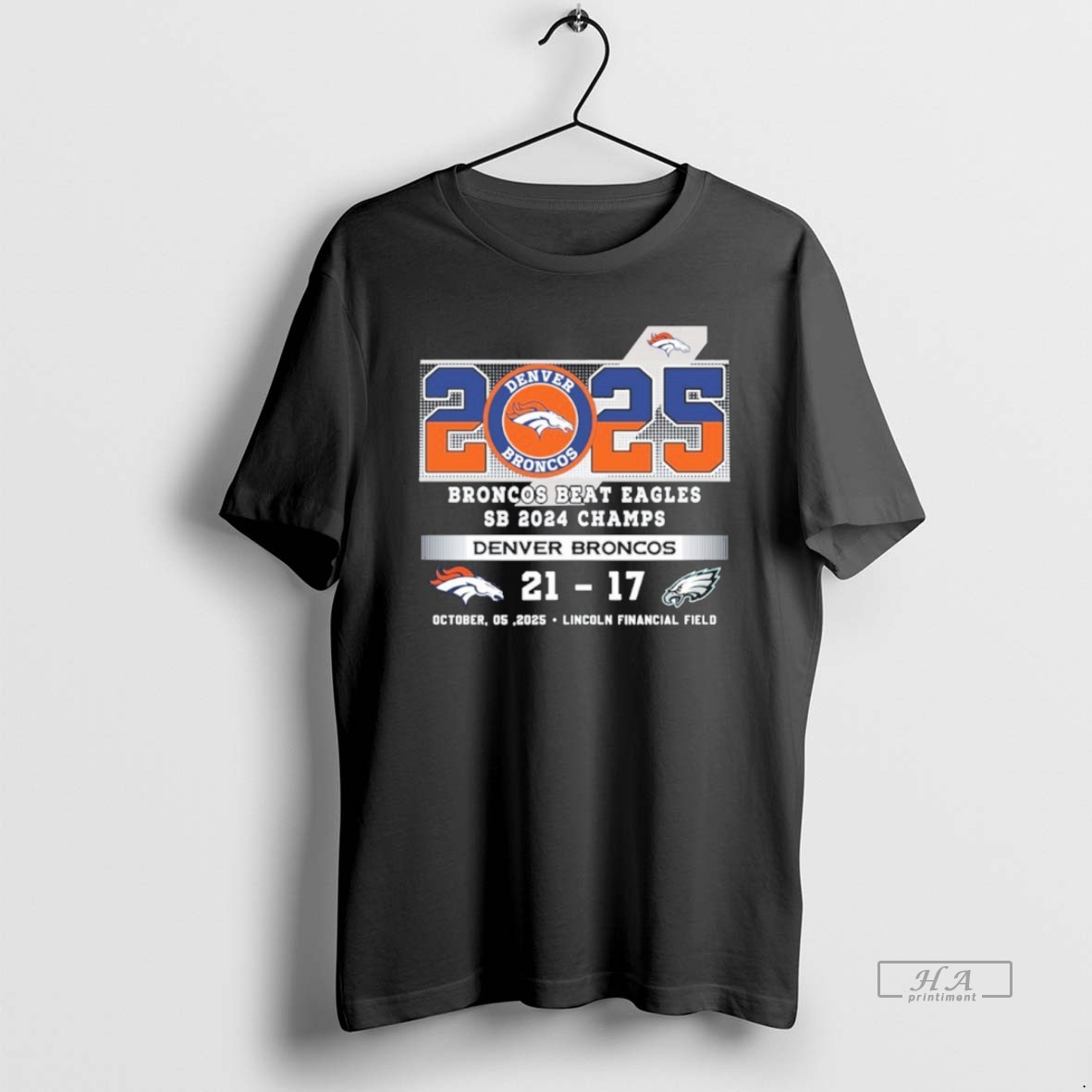 Official Trendy 2025 Broncos Beat Eagles 21 17 Tee Shirt