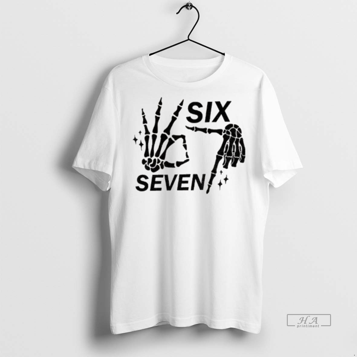 Official Trendy 6 7 Meme Funny Skeleton Hands Halloween Tee Sweater Hoodie
