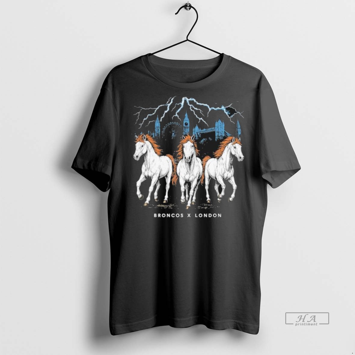 Official Trendy Broncos X London Game Three Horse Power Tee Sweater Hoodie